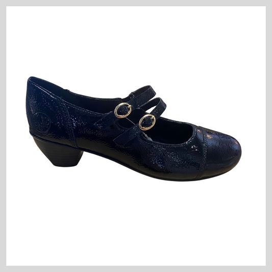 Rieker Women's Black Buckle Shoe  41758-00