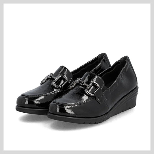 Rieker Women Patent Slip on Shoe L5352-00