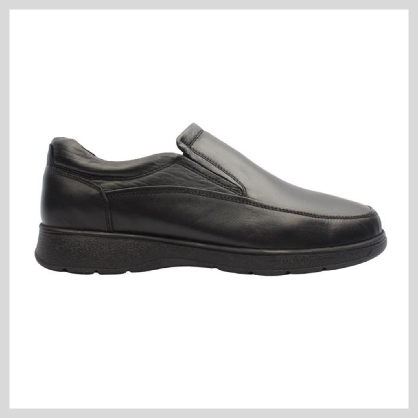 Softmode Mens Black Slip on Shoe - Leon G/H