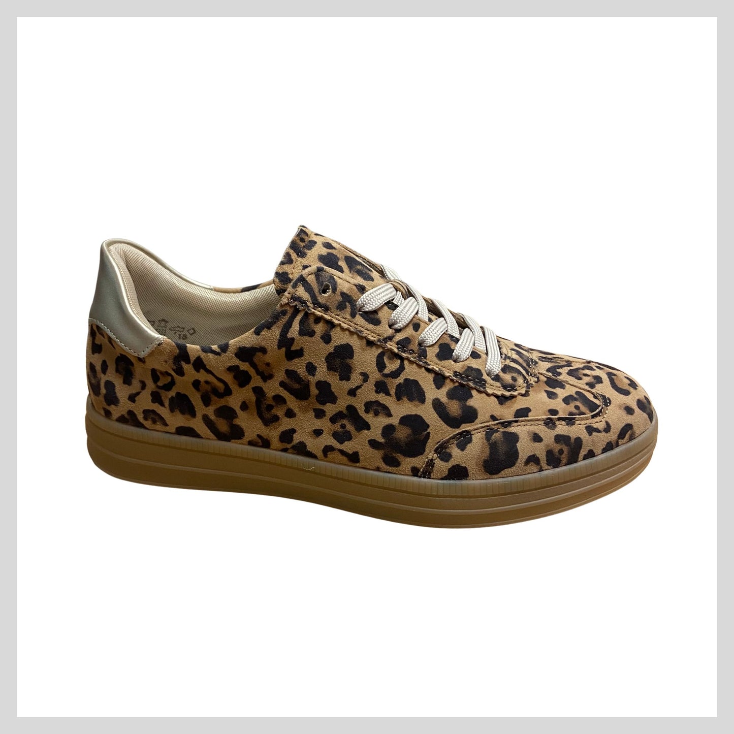 Remonte D2C06-90 Ladies Leopard Print Sneakers