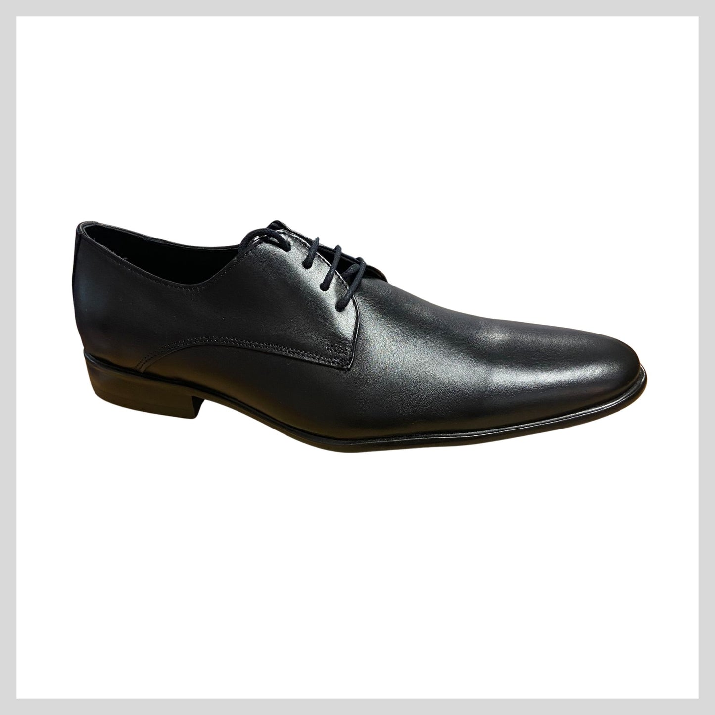Men's Anatomic Black Leather Lace Shoe - ATTILLIO AM7116