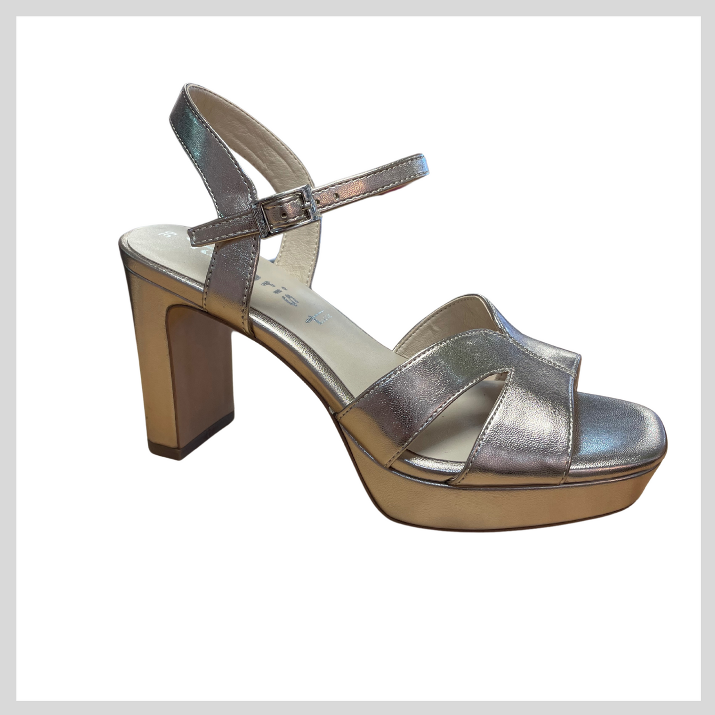 Tamaris 1-28349-42 933 Ladies Light Gold Platform Sandal