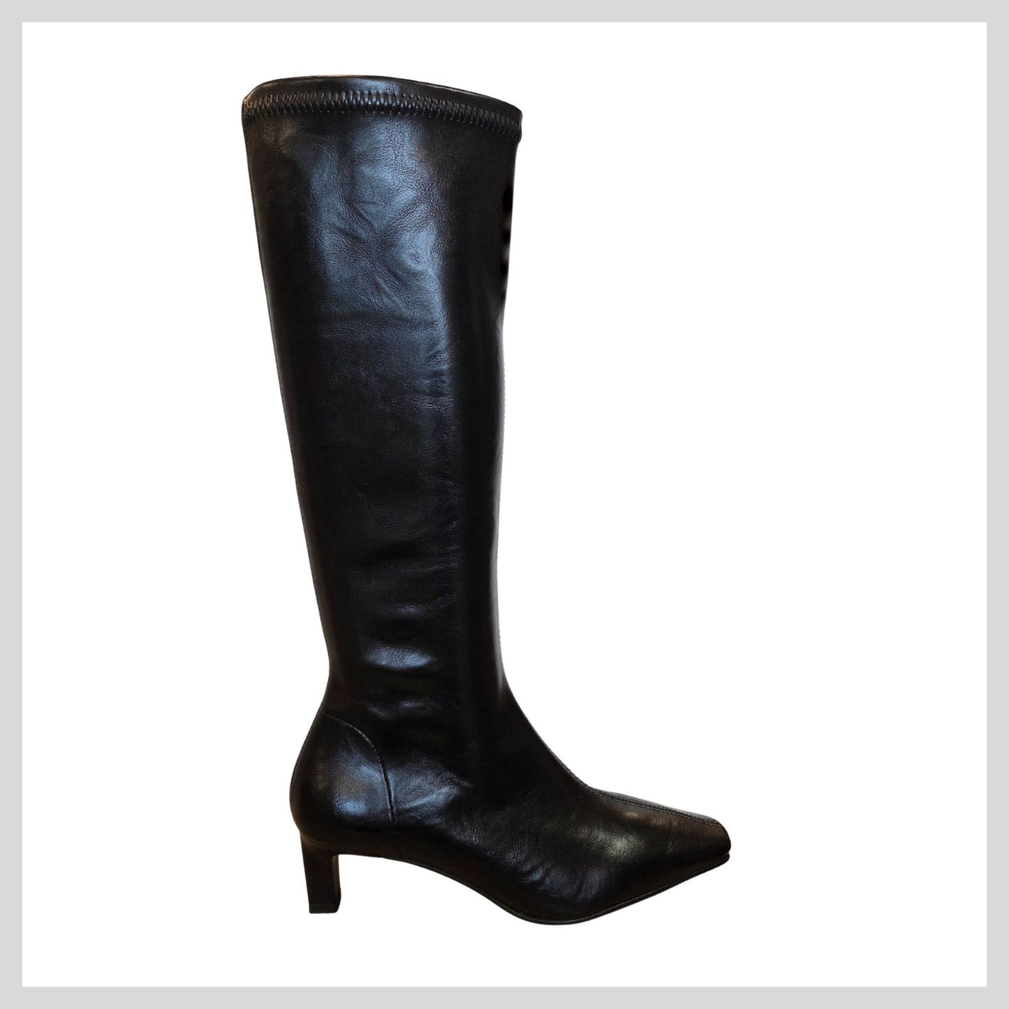 Miss Elastic 78100 / 62-05 Ladies long Eco-leather Black Stretch Boots