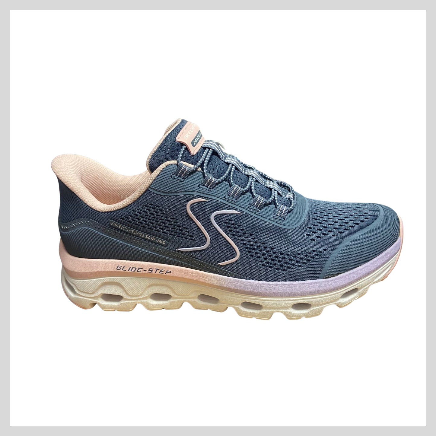 Skechers 180272 Ladies Skechers Slip-ins: Glide-Step Sole - Blue/Pink