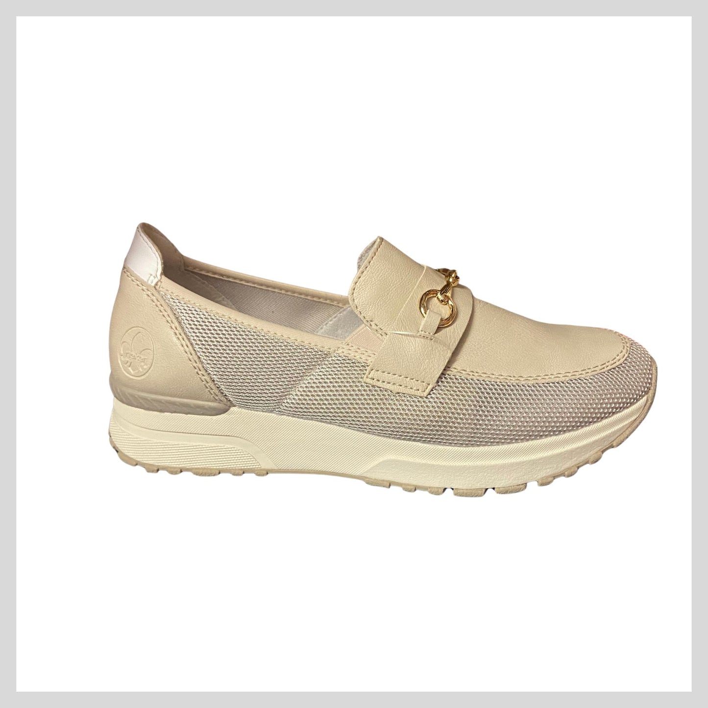 Rieker Women Ivory Slip on Loafer N7455-60