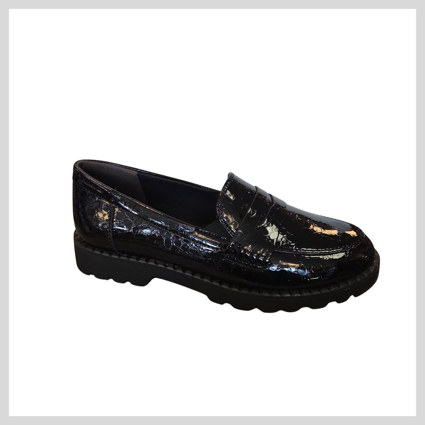 1-24312-41 Ladies Black Patent Loafer
