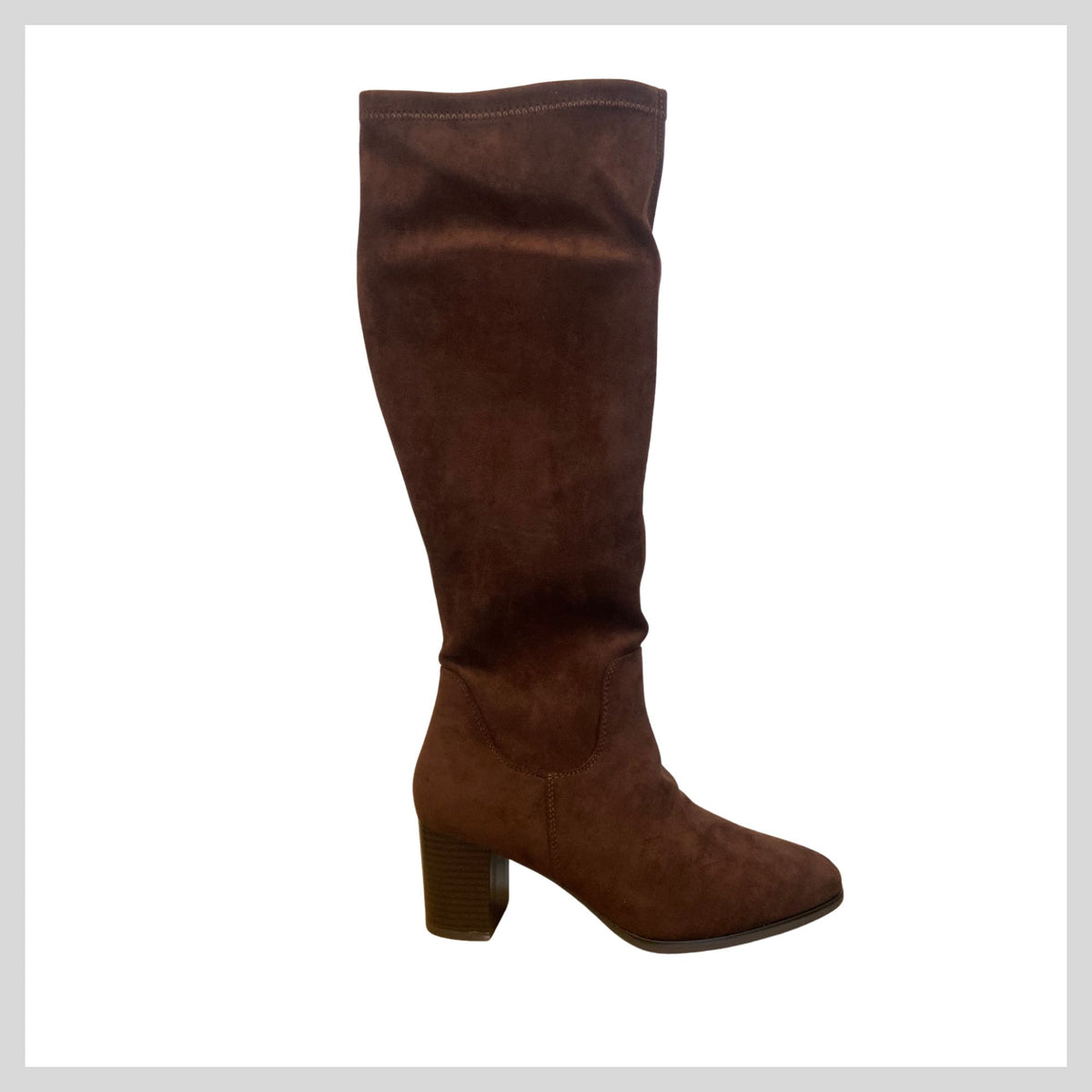 REDZ SU9113 Ladies Brown Suede Knee High Boot
