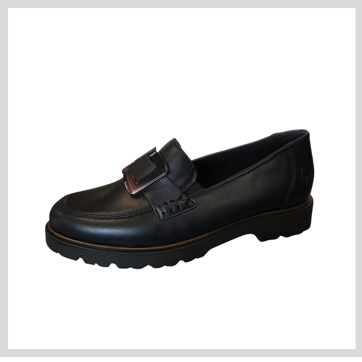 45553 Rieker Ladies Black Loafer