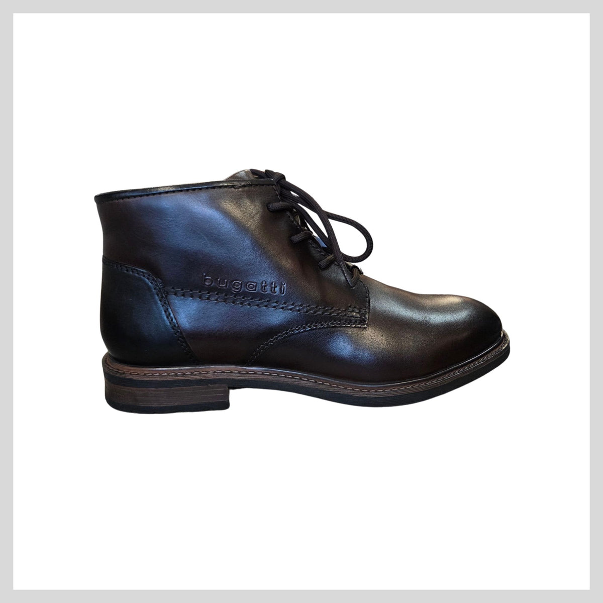 331-AYR31 Bugatti Men's Dark Brown Leather Boot