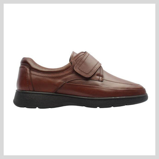 Softmode Men's Tan Velcro Shoe - Toledo G/H