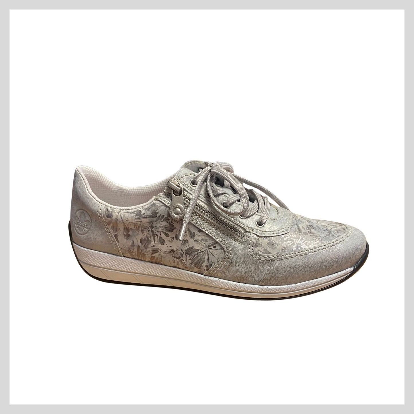 Rieker N1112-80 Ladies low-top Grey/Silver Sneakers