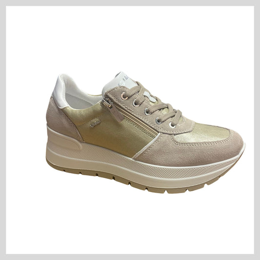 Igi & Co 1157111 Ladies Gold/Beige Platform Sneaker