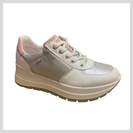 Igi & Co 1157100 Ladies White/Pink/Silver Platform Sneaker