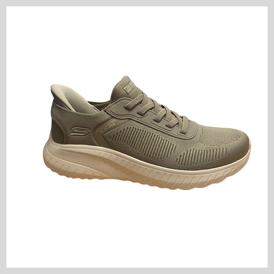 Skechers 118312  Men's Slip-ins: BOBS Sport Squad Chaos - Solid Step. Dark Taupe