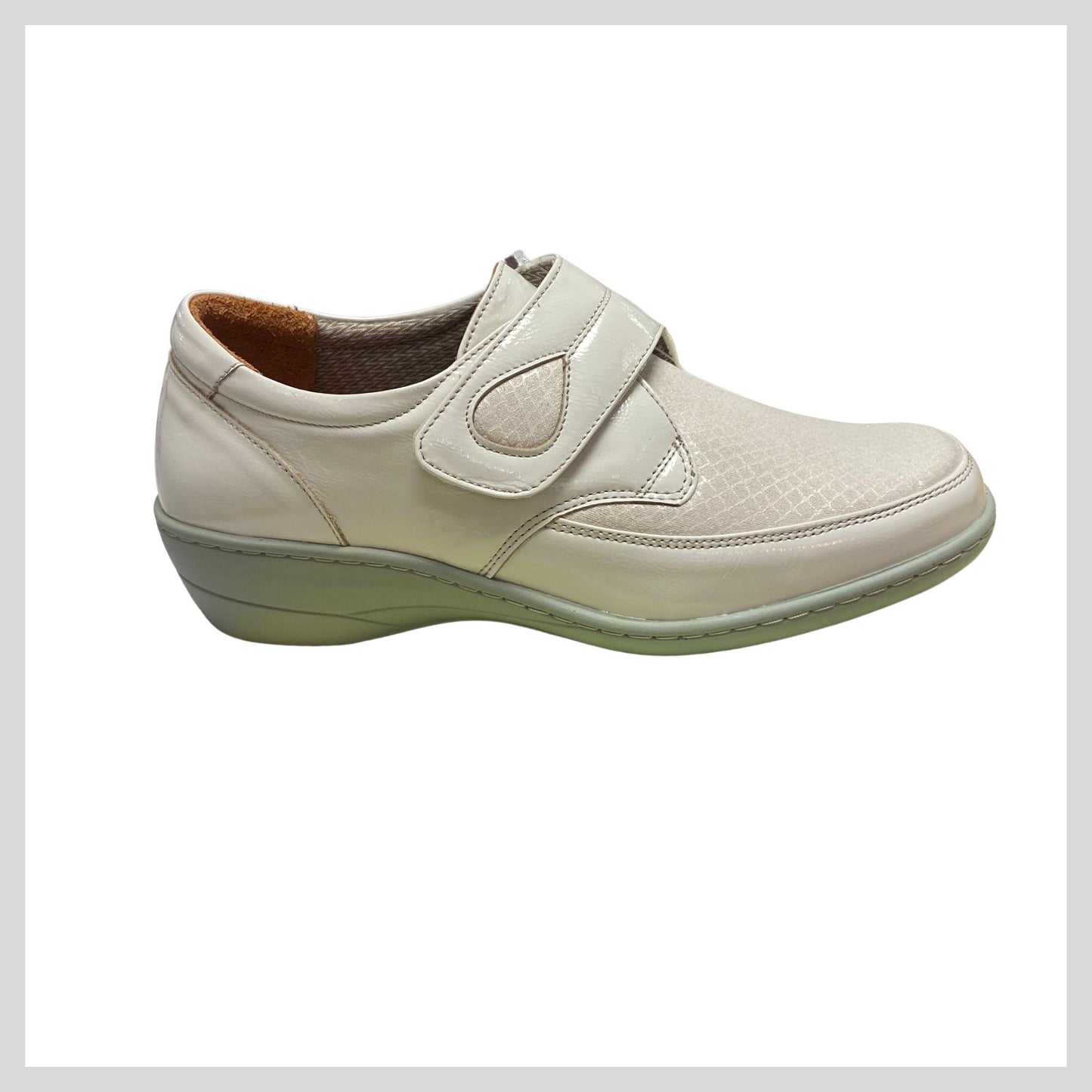Ladies Softmode Velcro shoe - 6432-18 Elma Beige  2E