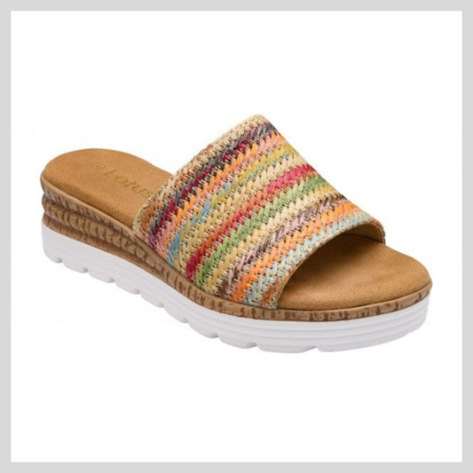 Ladies' Lotus Pandora Multi-coloured Mule Sandal ULP416