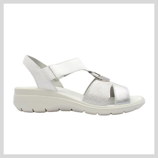 IMAC Ladies White Low Wedge Sandal 107970 - 1405/001