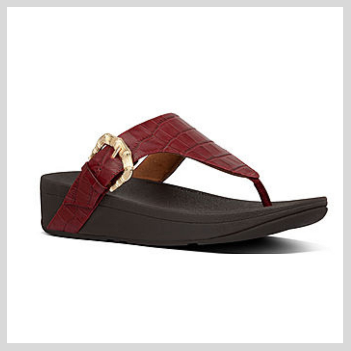 Fitflop Lottie Croco - Maroon Leather