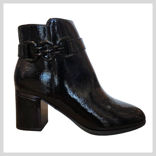 Lotus ULB 454 Ladies Black Patent Ankle Boot