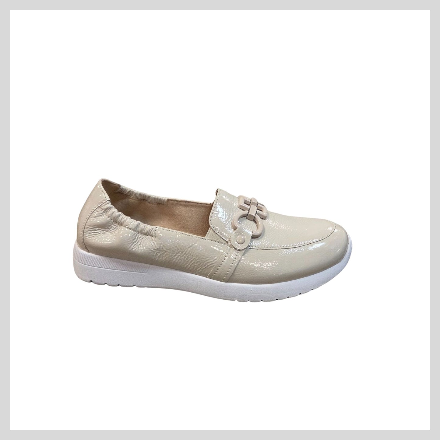 Caprice 9-24708-42 Ladies Cream Patent Loafer