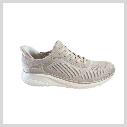 Skechers 117497 Natural/Gold(NTGN) Skechers Slip-ins: BOBS Sport Squad Chaos