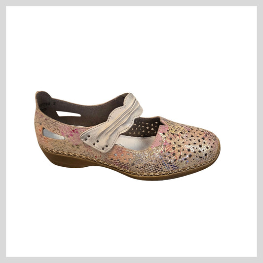Rieker 41399-92 Ladies Beige/Multicoloured Shoe
