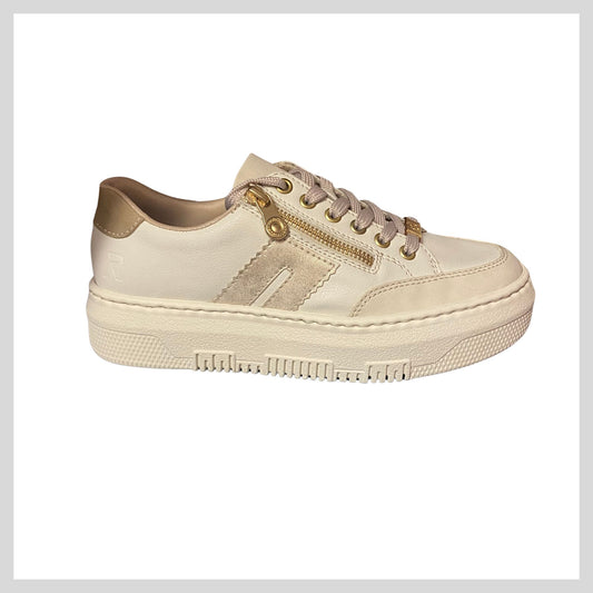 Rieker Ladies Cream/Gold Sneaker M1912-00