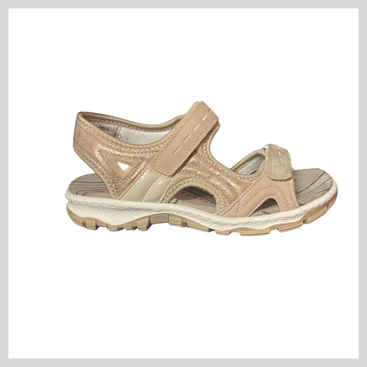 Rieker 68866-31 Ladies Rose/Rose -gold  Velcro Trekking Sandal