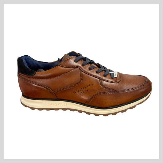 Bugatti 335-A021P-4000-6300 Men's Cognac Leather laced Sneaker