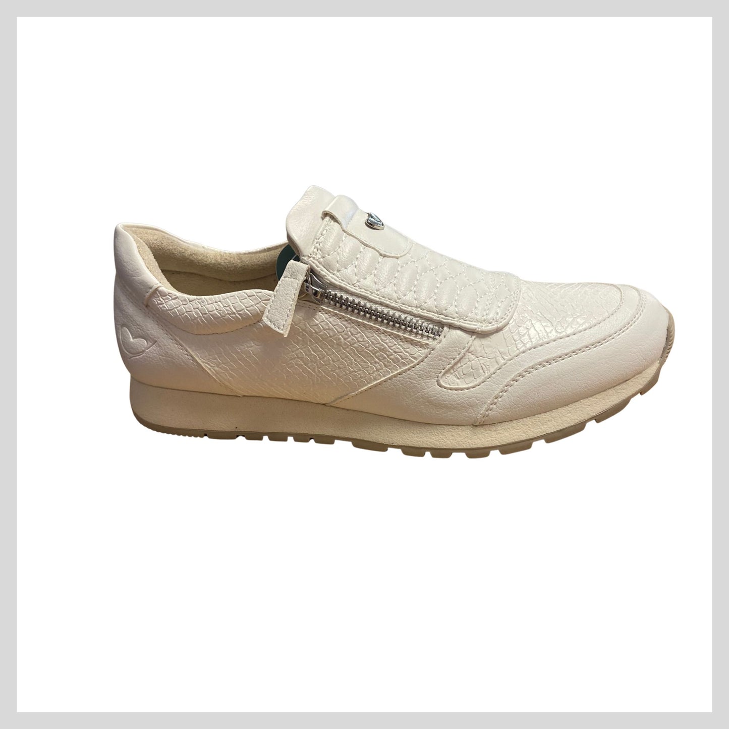Susst Dizzy25 White Ladies Double Zip Sneaker.