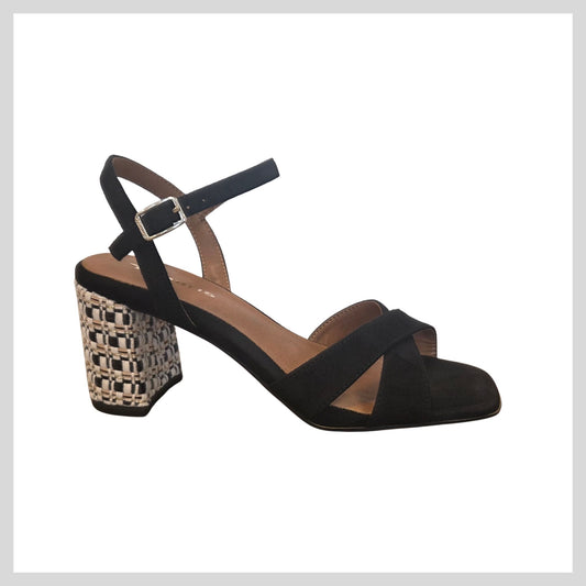 1-28362-46 Ladies Black Combi Sandal