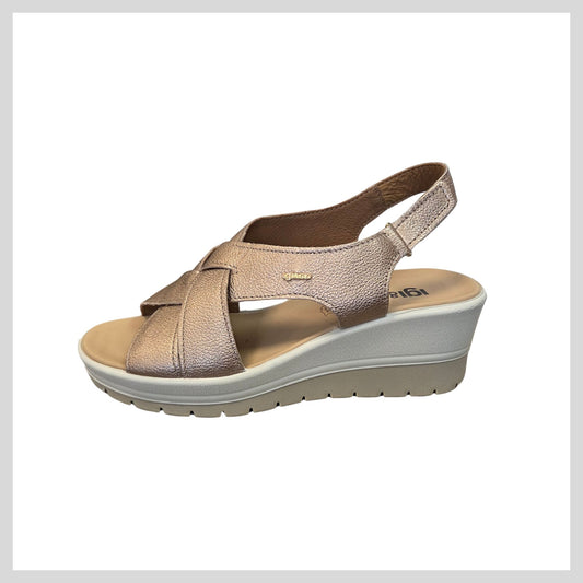 Igi&Co 1161111 Ladies Champagne Wedged Sandal