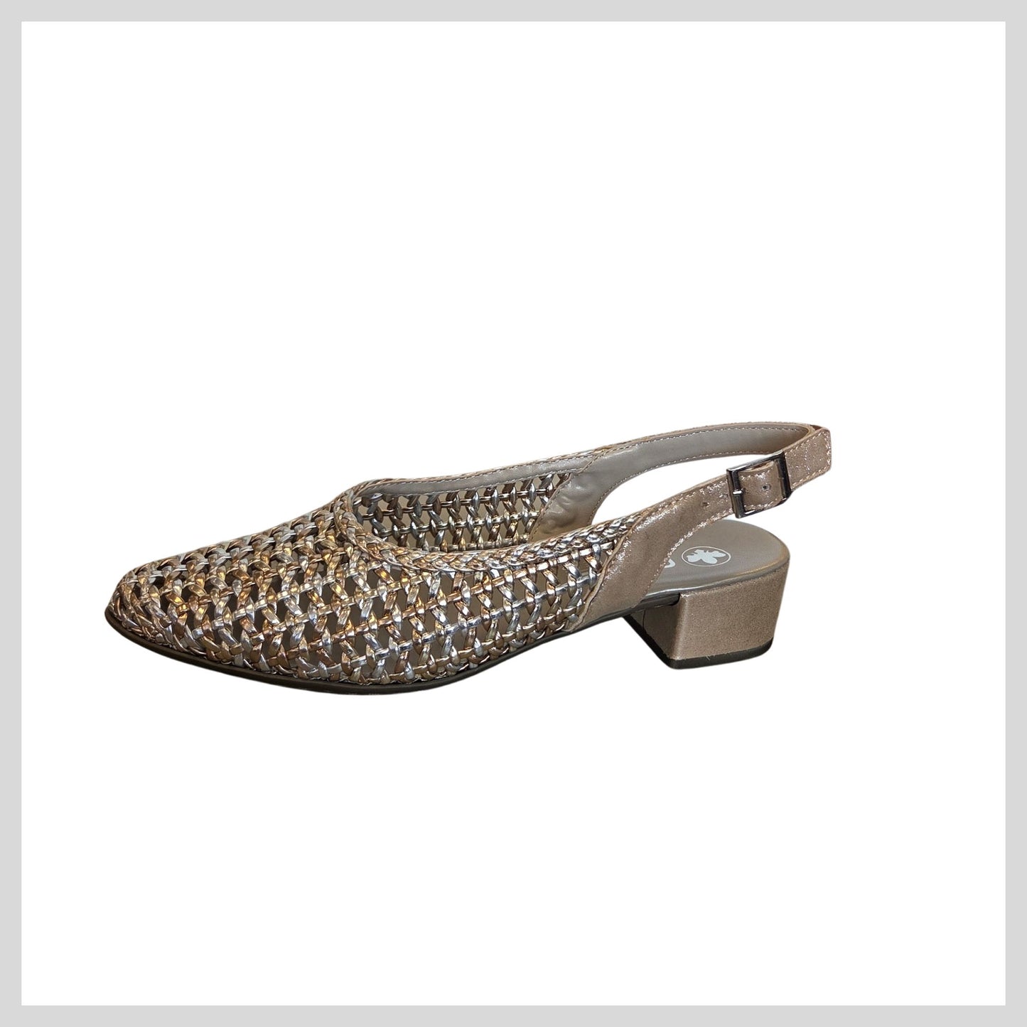 Rieker 47078-90 Ladies Metallic Sling Back Shoe