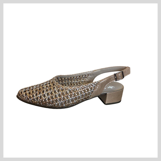 Rieker 47078-90 Ladies Metallic Sling Back Shoe