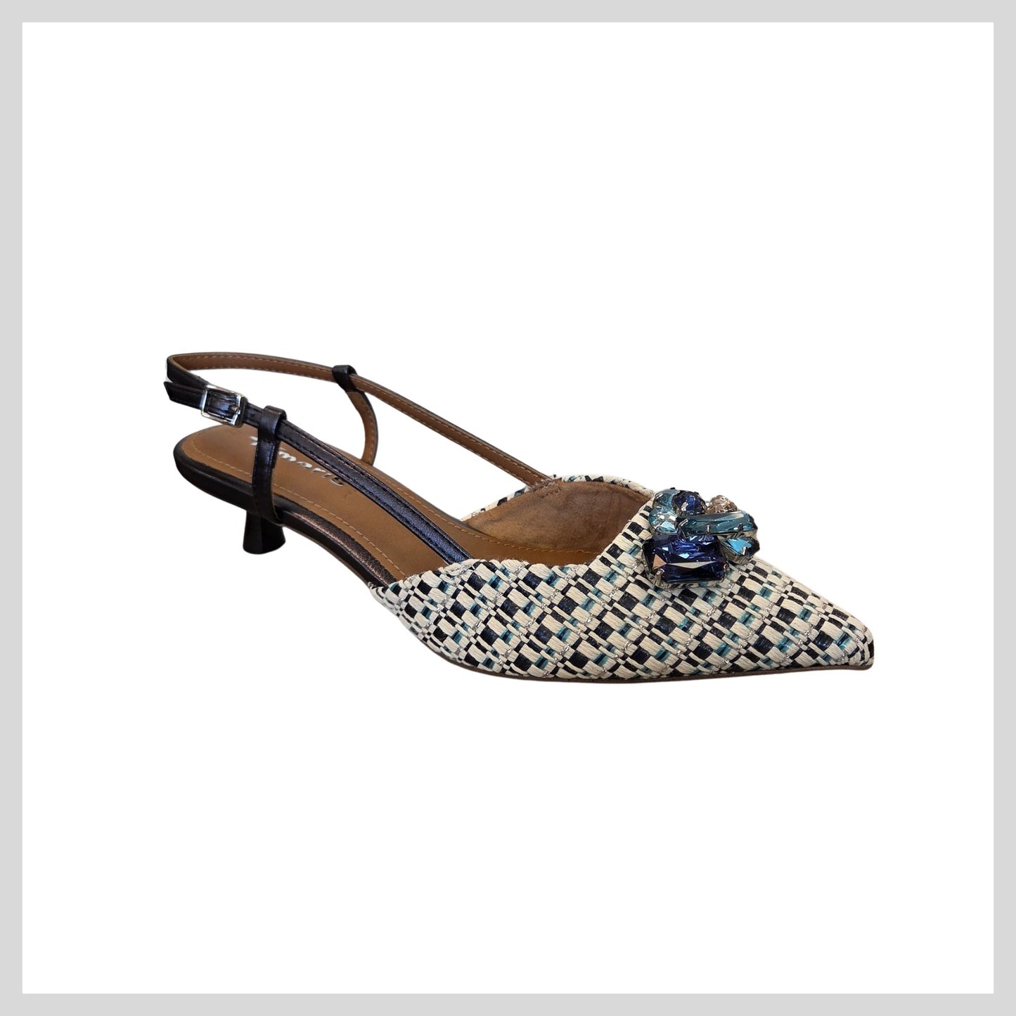 Tamaris 1-29512 Ladies Blue Combi Sling Backs