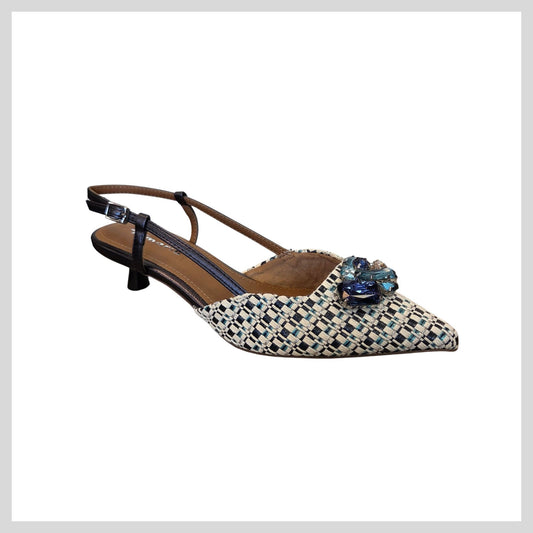 Tamaris 1-29512 Ladies Blue Combi Sling Backs