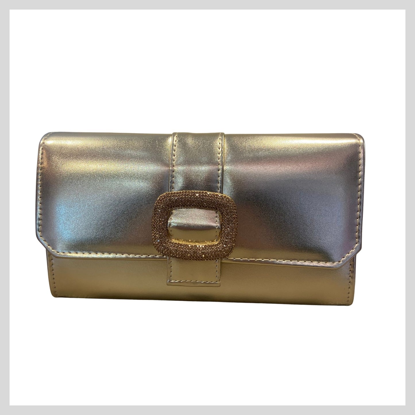 Redz Gold Metallic Handbag  K-P24-37#