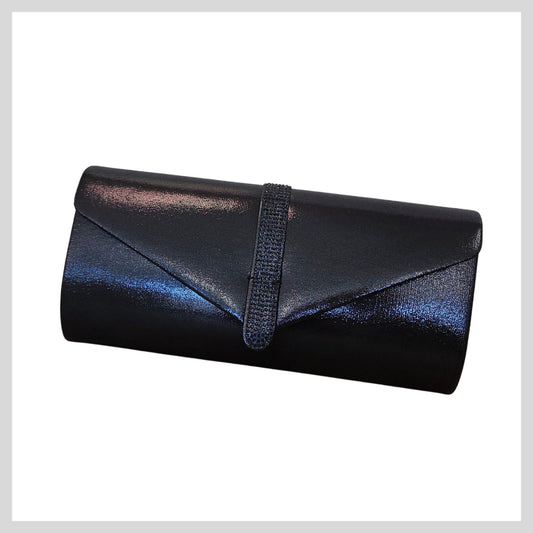 Susst  BG1052 Ladies Navy Metallic Clutch Bag