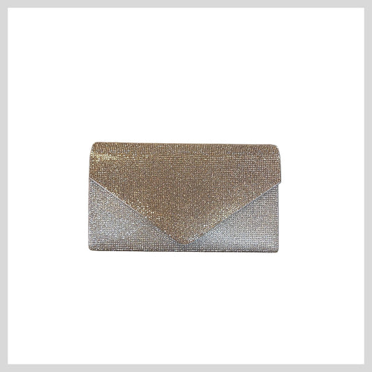 29732-K Gold & Silver Diamante Clutch