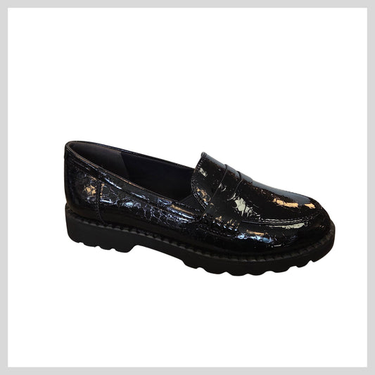 1-24312-41 Ladies Black Patent Loafer