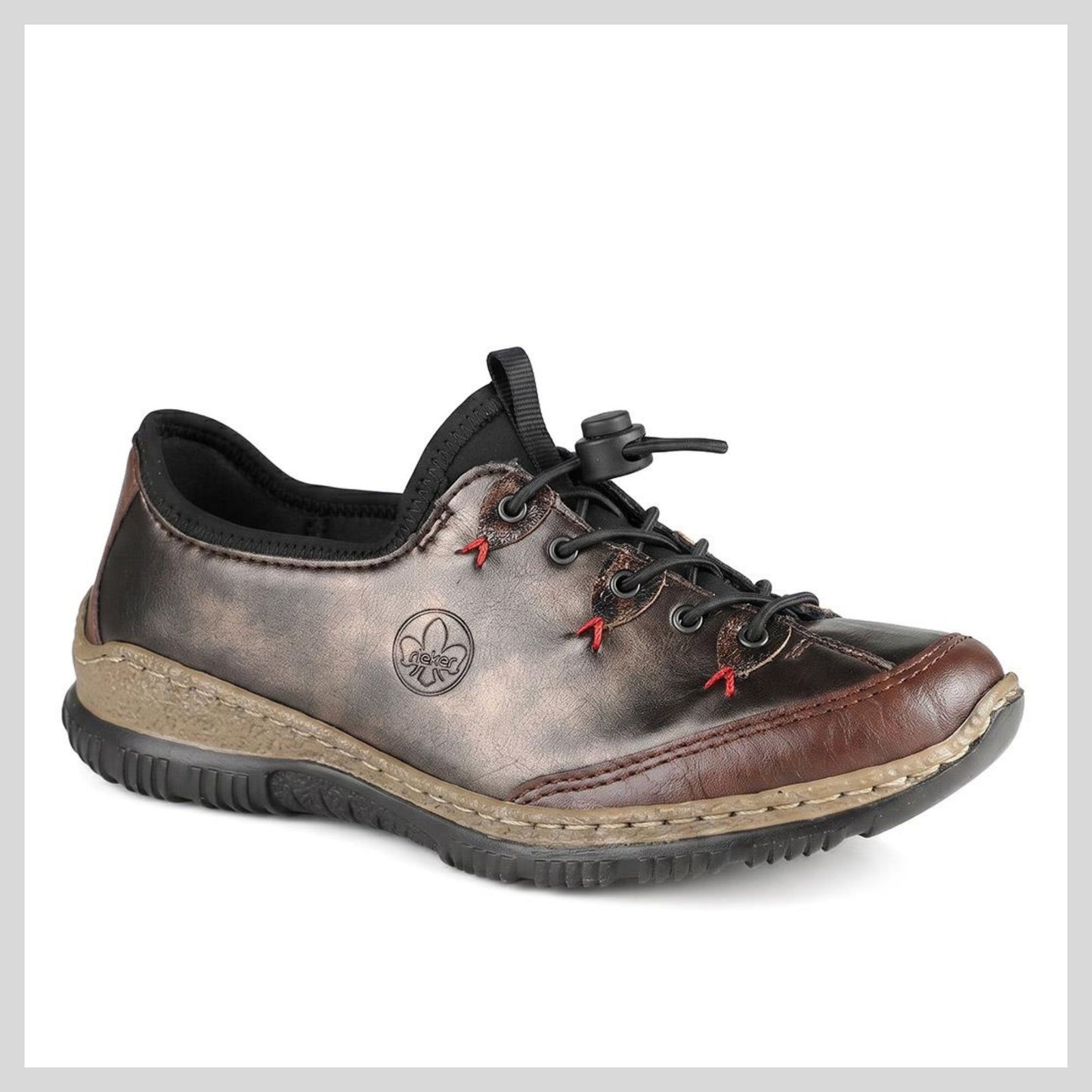 Rieker Womens Slip on Browm/Bronze shoe N3271-25