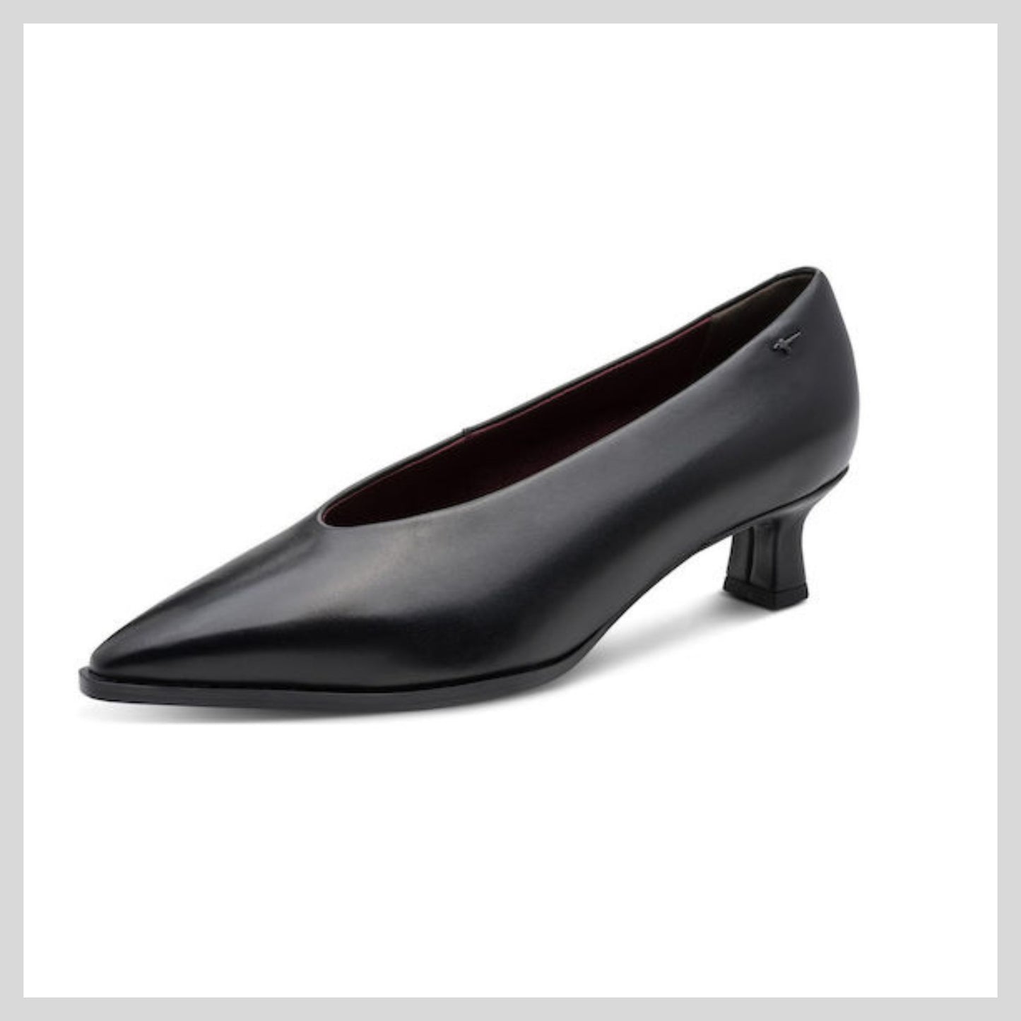 Ladies Tamaris Black Court Shoe  1-22340-47-003