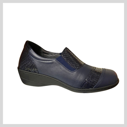 Softmode Ladies Navy Shoe - Erin EE (wide Fitting) -  6675-24