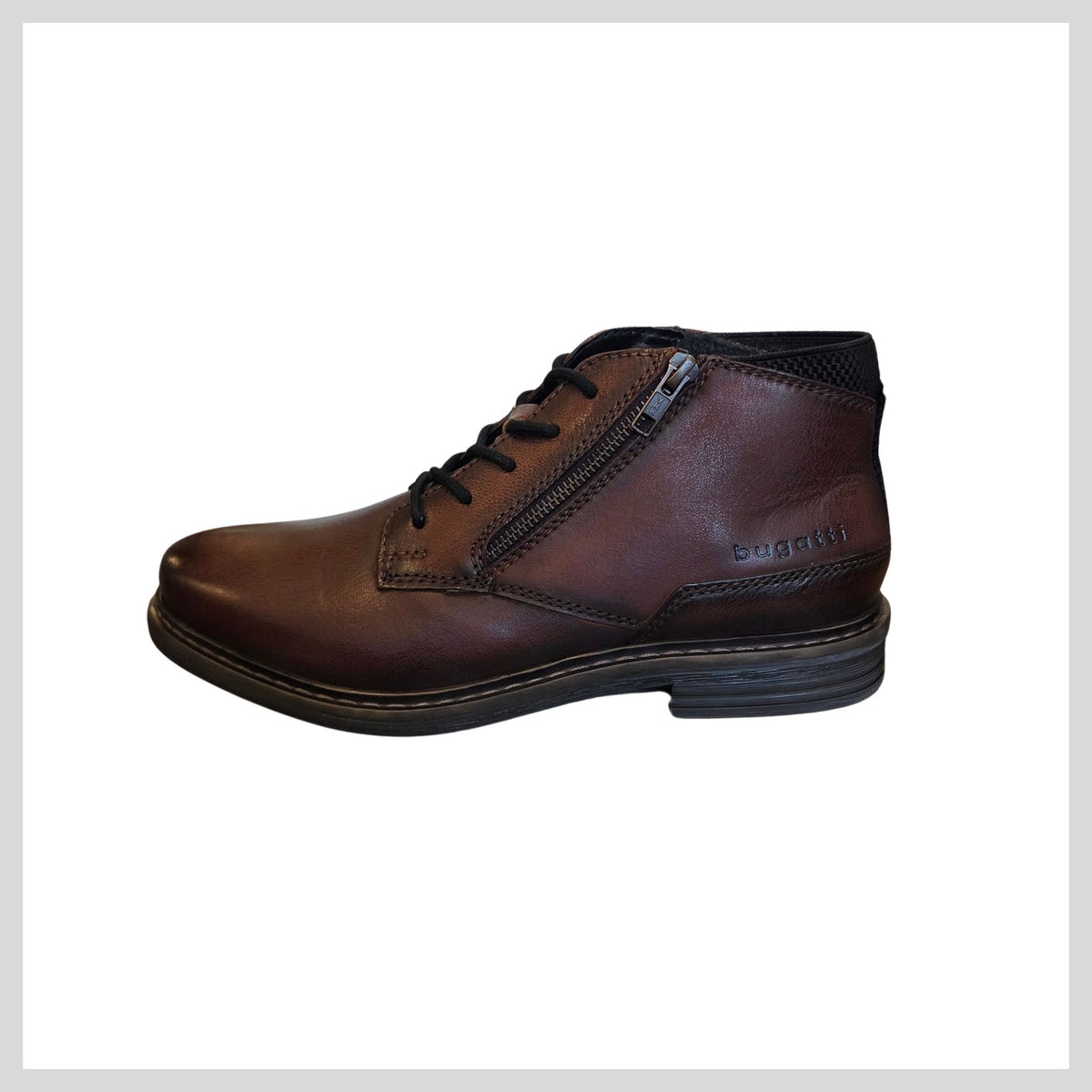 311-AOC30 Bugatti Men's Leather Mid-Brown Boot