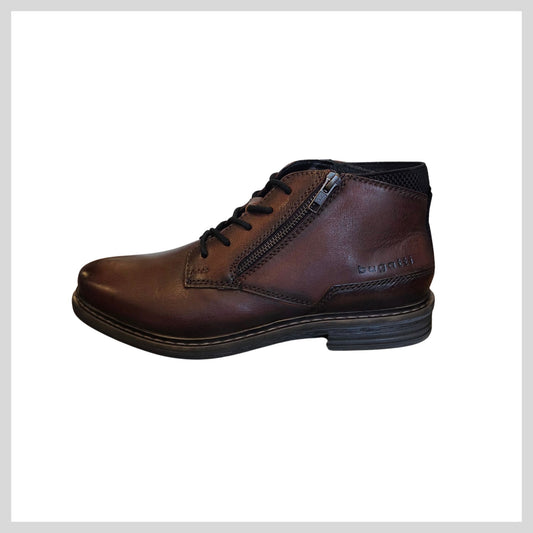 311-AOC30 Bugatti Men's Leather Mid-Brown Boot