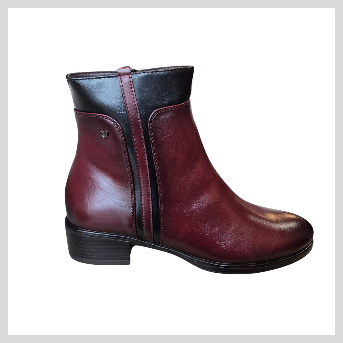 Susst Jackie26 Ladies Burgundy/Black Ankle Boot
