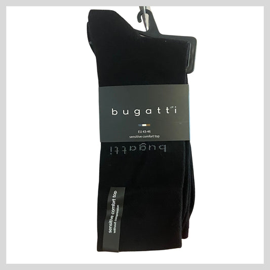 Bugatti Men's Black Sensitive Comfort top  Socks (one Size) EU43-46
