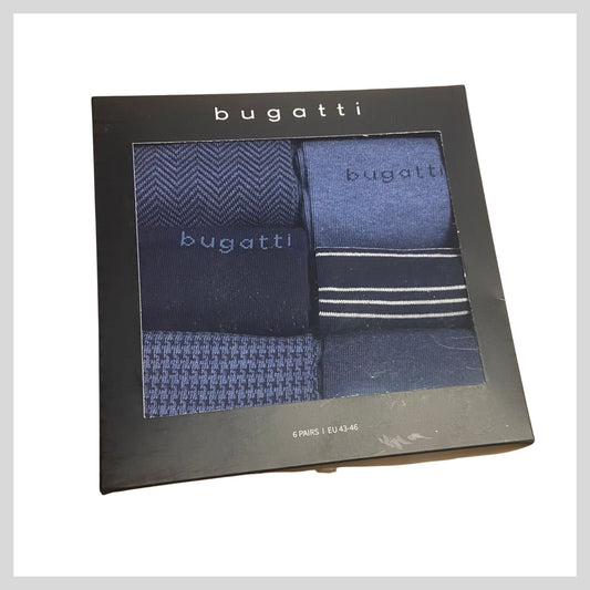 Bugatti 61156X- 545  Mix Navy 6 Pair Sock Box EU43-46 (one Size)